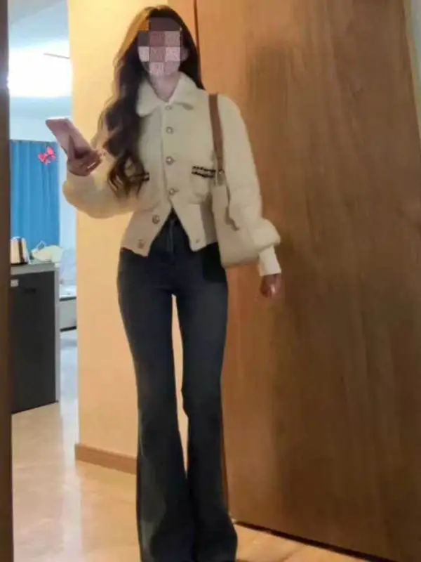 

Ele ort Waist-Cinching Jaet Luxury Sle Faionable Unique Women's Top Spring 2026 Slimming Outerwear Coat