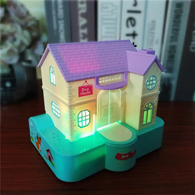 Funny Coin Bank Puppy House Savings Bank Fun Dinosaur House Money Box Automatically Swallow With Light And Music Effect