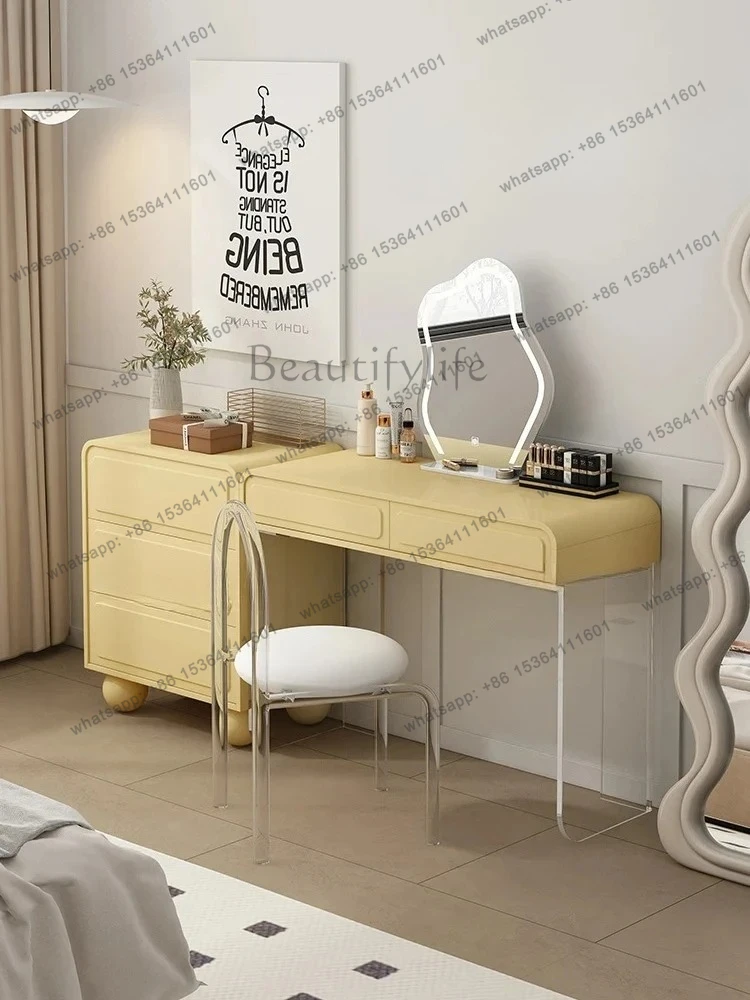 High value small dresser bedroom mini solid wood suspension makeup table small and simple 60cm
