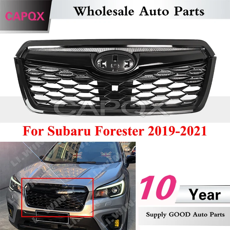 CAPQX Modification Front Bumper Grille Mask Radiator Grill For Subaru Forester 2019-2021 Racing Grills