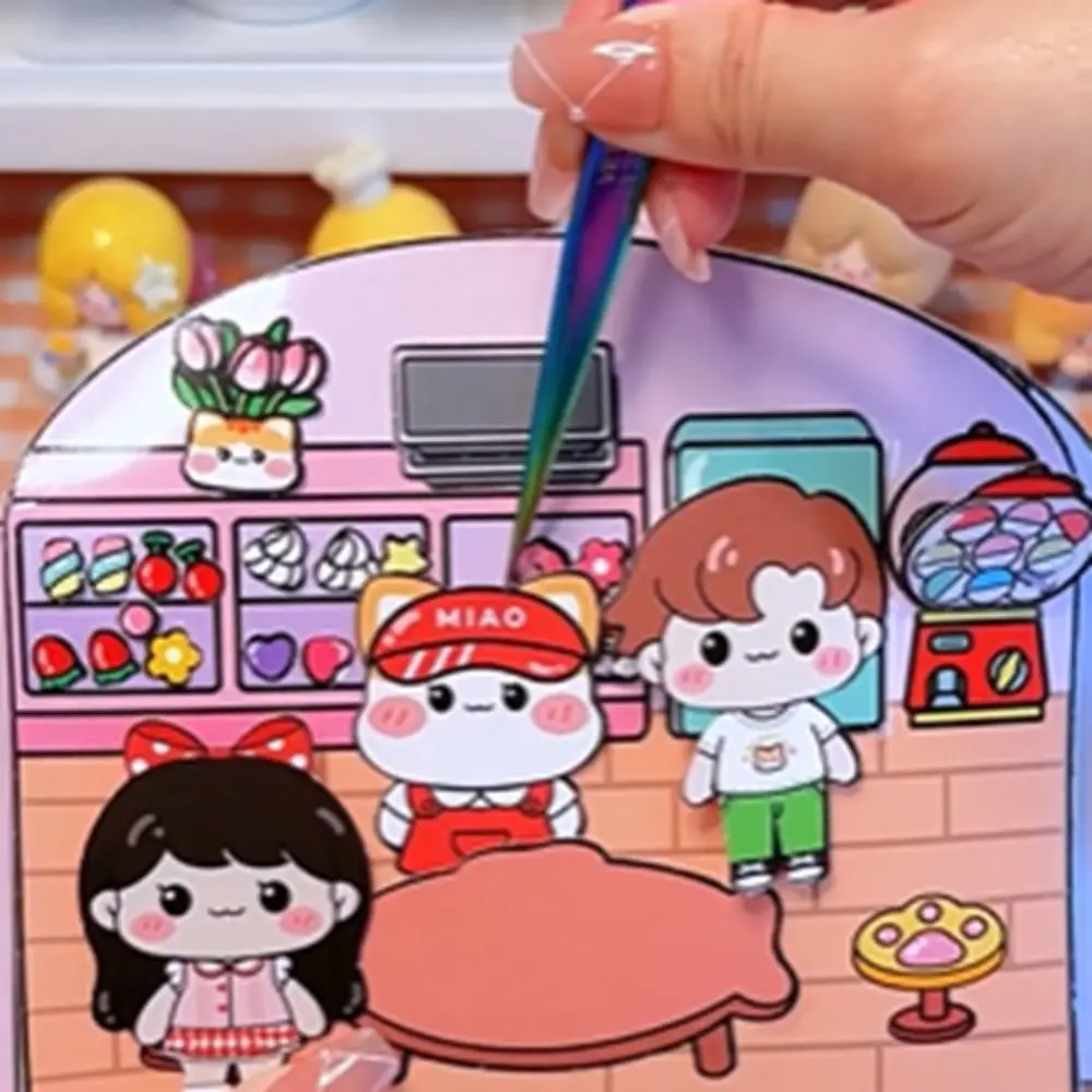 Buku Edukasi Dini DIY Bahan Buatan Tangan, Buku Tenang Montessori Desain Jepit, Buku Stiker 3D Interaktif