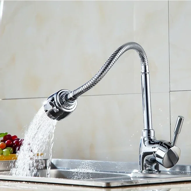 360° Rotatable Sink WashBasin Faucet 2 Modes Spray Bathroom Mixer Tap Single Handle Chrome Kitchen Faucets Deck Mounted