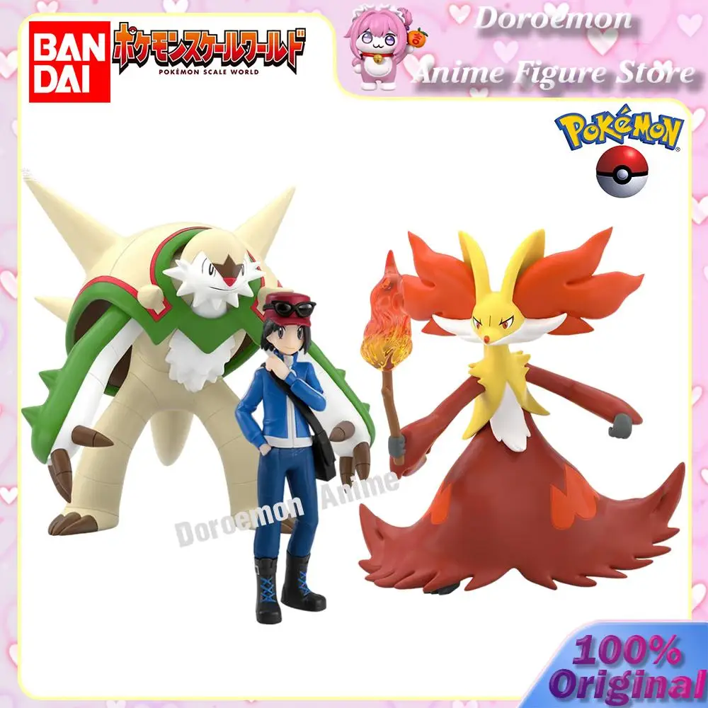 

Предварительный заказ, оригинальные Bandai Pokemon Scale World Kalos Region Calem Chesnaught Delphox 1/20, аниме-фигурки, игрушки, подарки для фанатов, детей