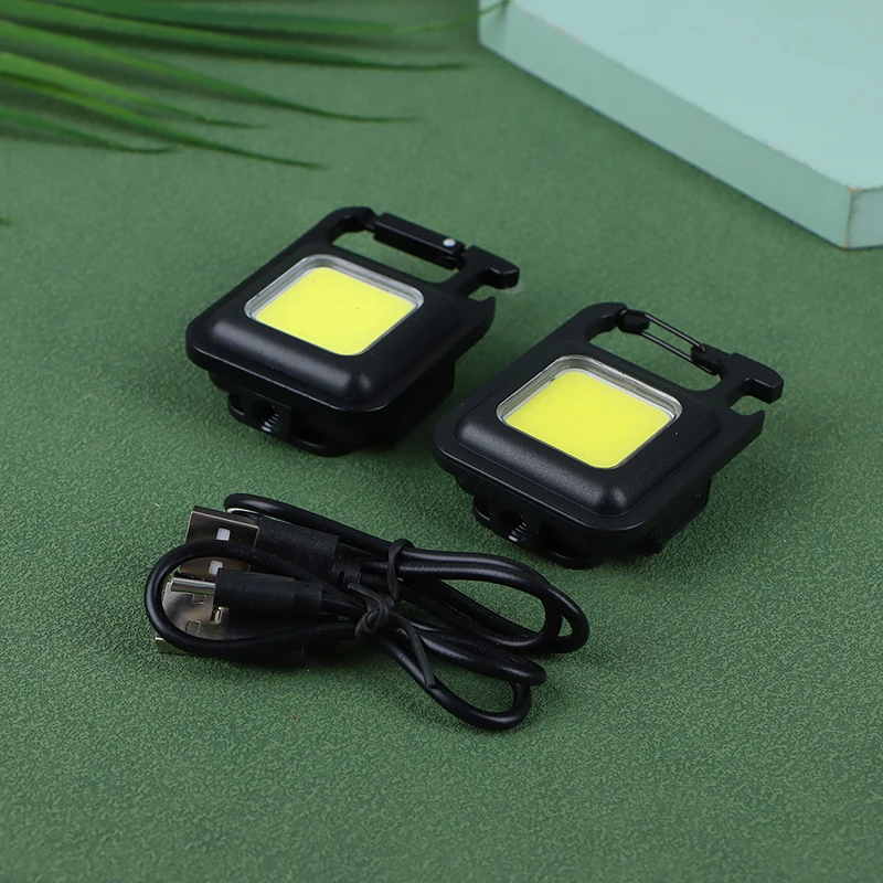 Led Zaklamp Mini Werk Licht Oplaadbare Glare Cob Sleutelhanger Licht Draagbare Krachtige Outdoor Camping Kleine Licht Zaklamp