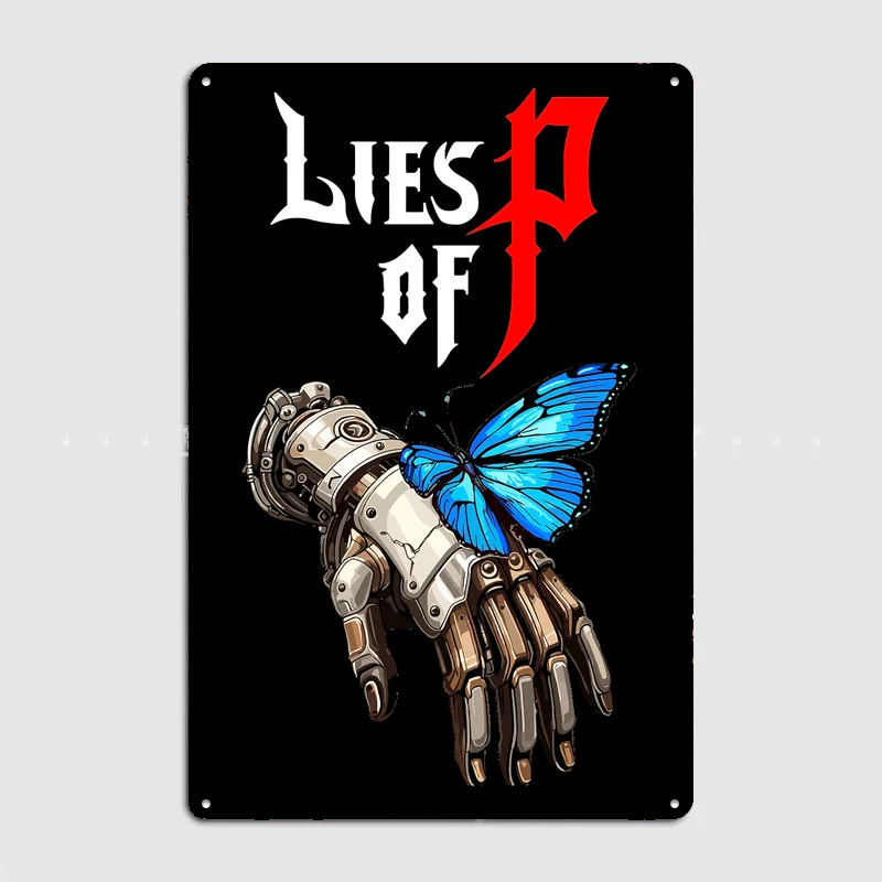 Lies of P Steampunk Hand Butterfly Poster Metal Sign Indoor Outdoor Home Decor Bar Custom Posters Wall Room Decorations