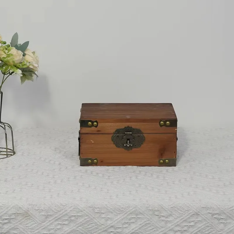 Винтажный многофункциональный деревянный ящик для хранения с замком, классический прямоугольный флип-домашняя ювелирная и ароматерапия