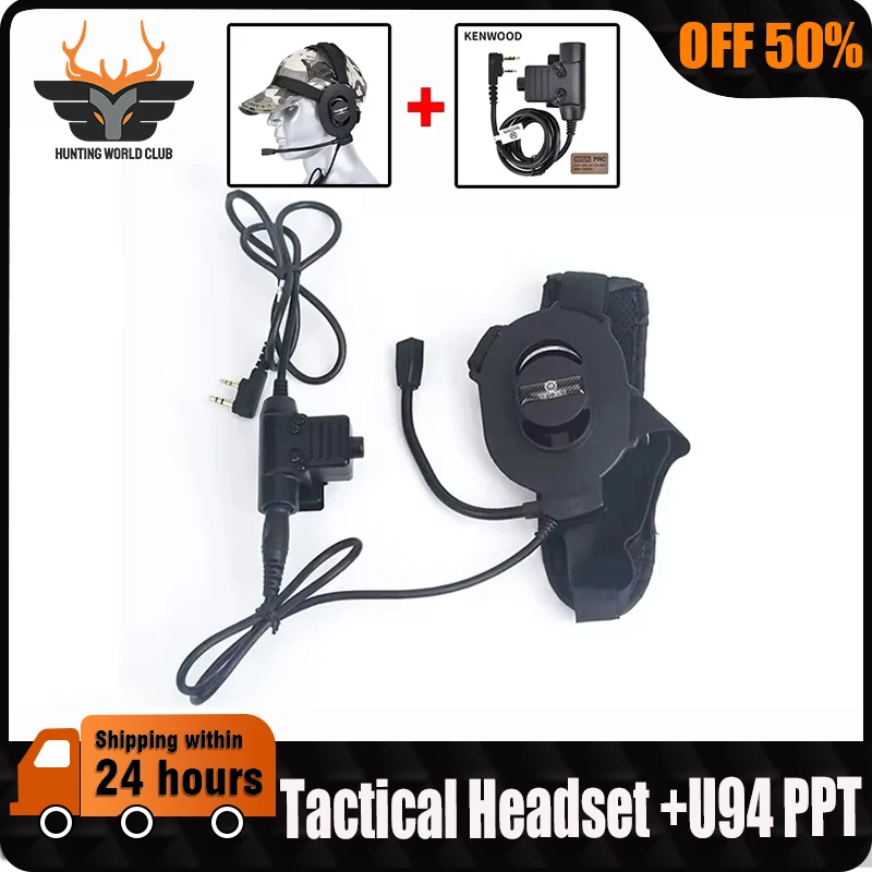 WADSN Tactica Outdoor Shooting Communication Headphone Bowman Elite II Headset U94 PTT For KenwoodBaofeng UV-5R Radio Accessory