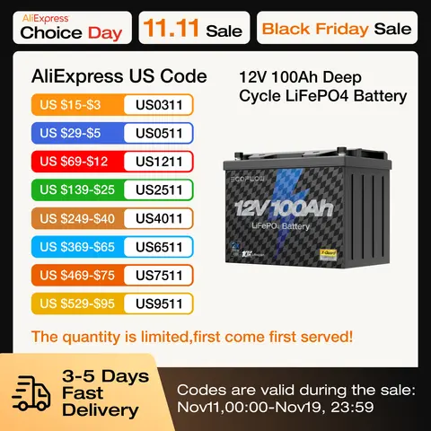 Batterie ECOFLOW 12V 100Ah LiFePO4, batterie de moteur de pêche à la traîne au Lithium 100A BMS intégrée, Cycles profonds et 10 ans de durée de vie