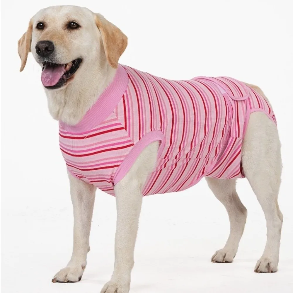 Breathable Dog Sterilization Suit High Elastic Soft Pet Physiological Pants Striped Adjustable Dog Anti-Licking Jumpsuit