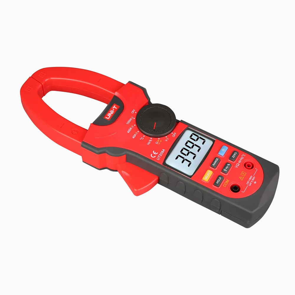 UNI-T UT208A 1000A Digital Clamp Meters AC DC amperimetrico Clamp voltmetro misuratore di frequenza Tester di capacità di temperatura