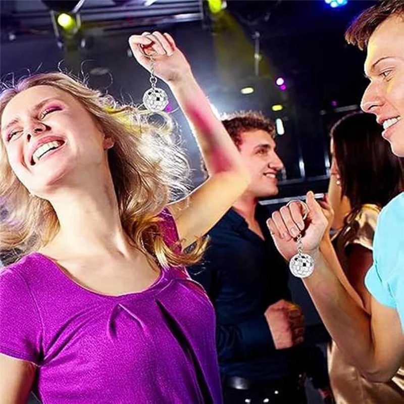 L65A-72Pcs Disco Ball Keychain 70S Mini Disco Keychain Disco Ball Key Chain Disco Ball Party For 1970S Party Accessories