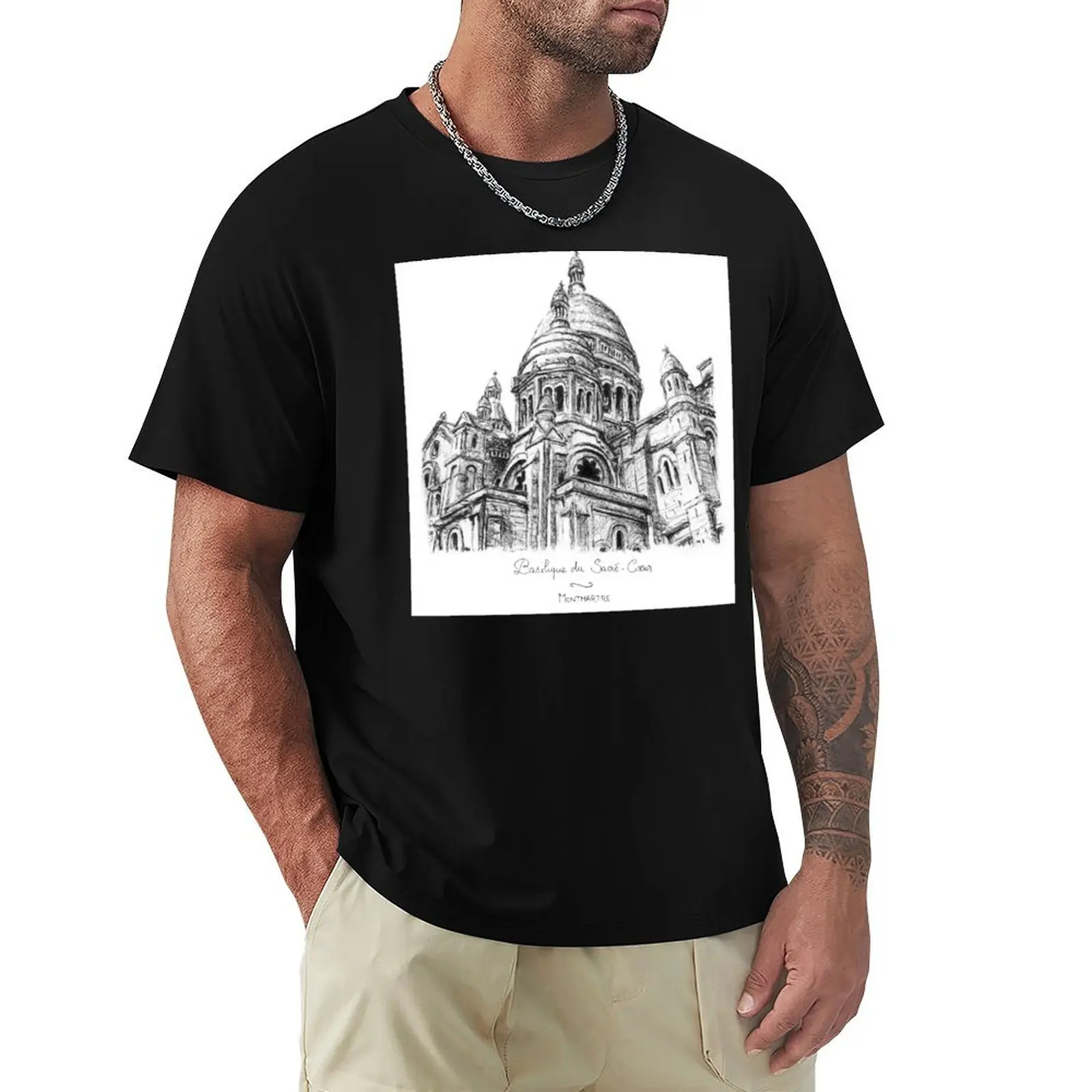 Sacré-Coeur - Montmartre Camiseta camisas de grife camisetas gráficas de basquete camisetas pretas para homens