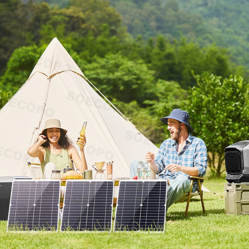 SOECOPO 900W (Free 100A Controller) Portable Solar Panel Kit - 3*300W Panels Dual USB 5V Camping Equipment Power Supply - Image 4