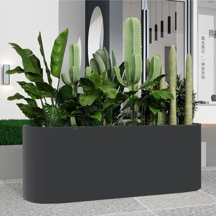 Outdoor courtyard  pot sales department, shopping mall  bed store, wrought iron box planting flower slot flower