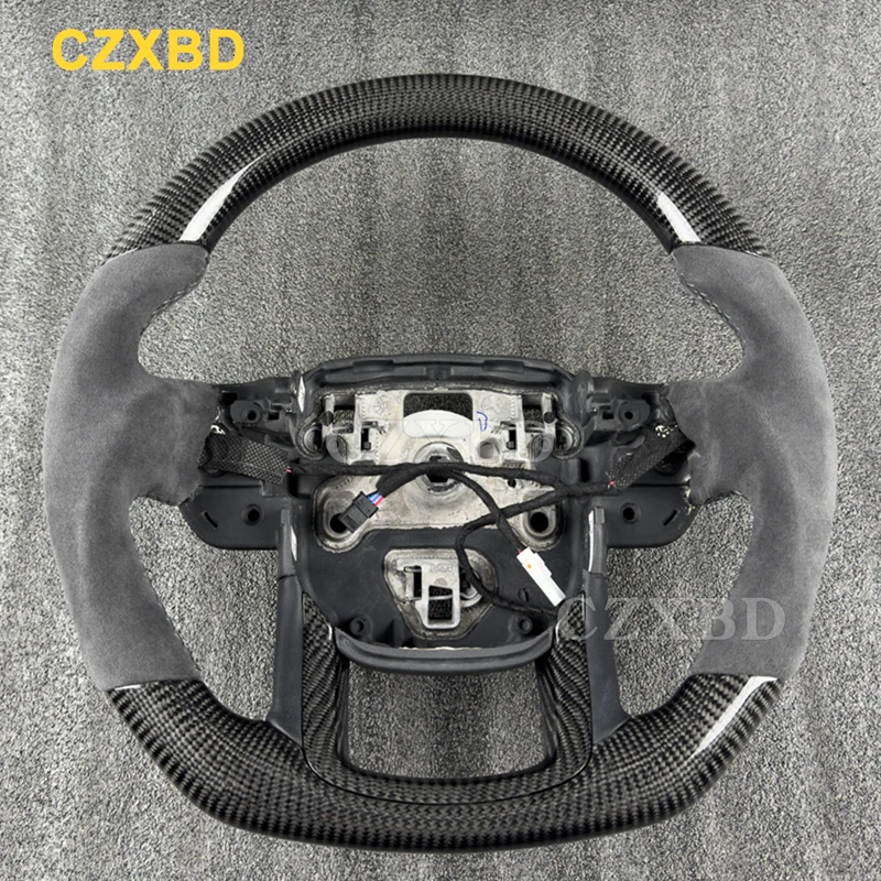 يصلح لاند روفر رينج روفر 2014-2022 إيفوك ريال ألياف الكربون عجلة القيادة عالية الجودة الرياضة عجلة مخصصة #4