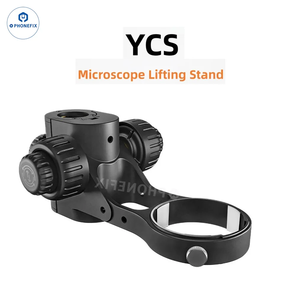 YCS Microscope Lifting Bracket Mirror Body Diameter 76mm Adjustable Holder Bracket 32mm Column For Microscope Head Stand Tools