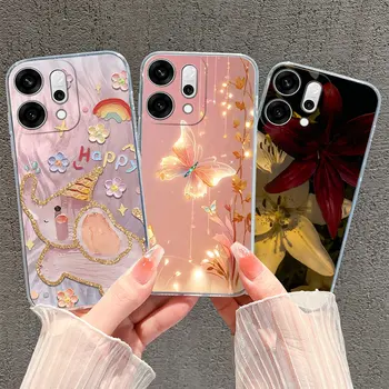 Pouzdro pro OPPO Reno 14F 14Pro s roztomilým pejskem a květinou, odolné proti pádu, minimalistické, průhledné, odolné proti pádu, pro OPPO Reno 14 Pro, Reno14F, kryt 8 nejlepší prodej roztomilý kryt na telefon OPPO - №8