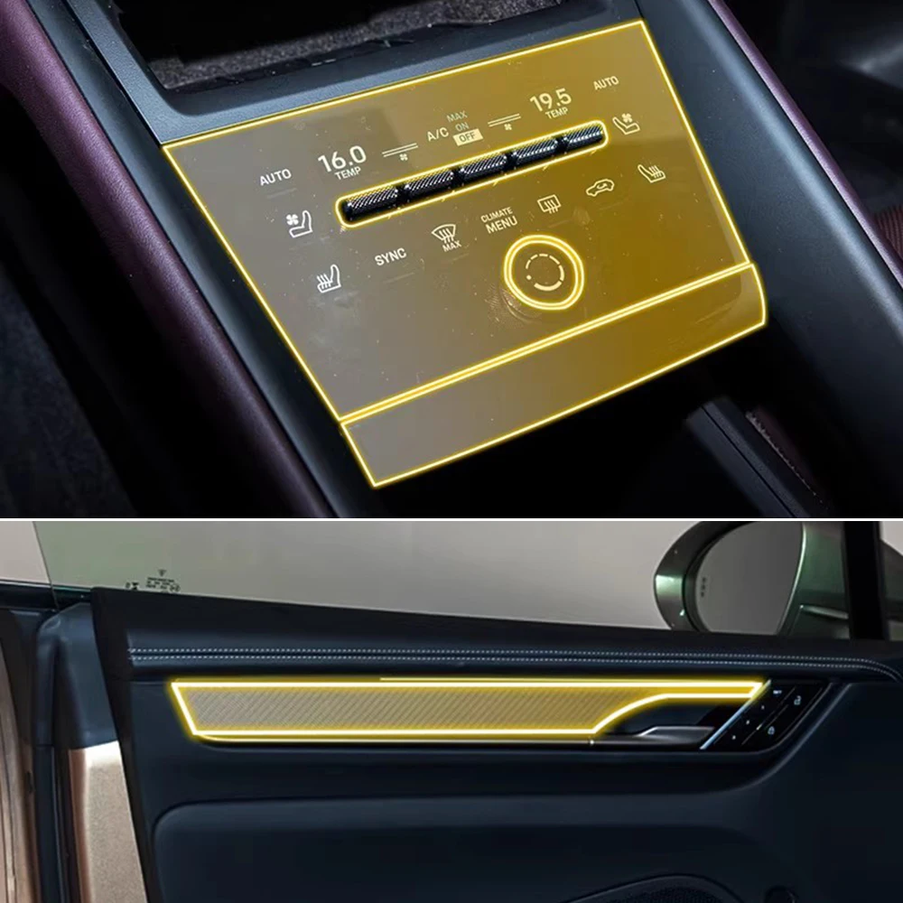 Car GPS Navigation Screen PPF Protective Film for Porsche Macan EV 2024 2025 Gear Shift Panel TPU Sticker Interior Pre-cut Film