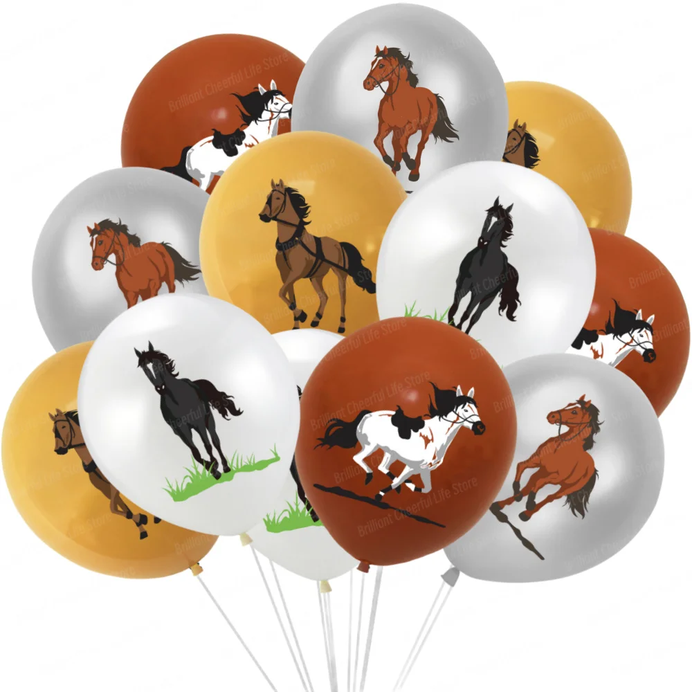 12/24pcs Horse 12 Inch Latex Balloons Air Globos Cowboy Birthday Party Decorations Toys For Kid Gift Baby Shower Party Supplies