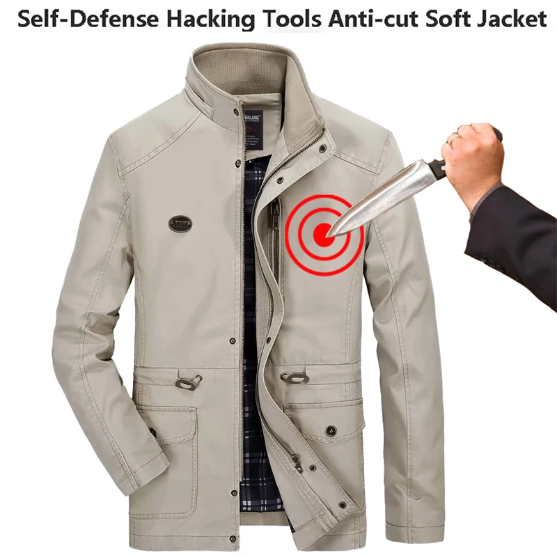 New Defensa Personal Tactical Stab Proof Jacket Anti Tusuk Fashion Casual Light Weight Invisible Flexible Knife Safety Clothing