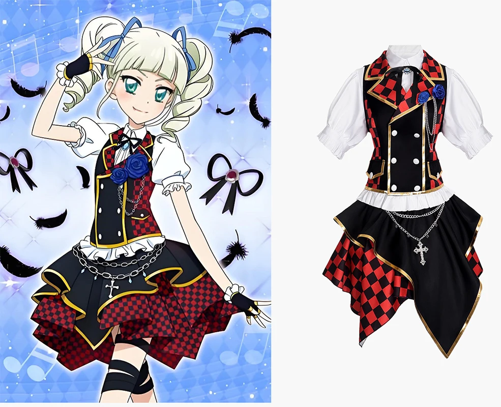 

2025 New Anime Cosplay Dress Yurika Wushikui Idol Activity Summer Performance Costume Uniform Outfit Halloween Costume for Woman