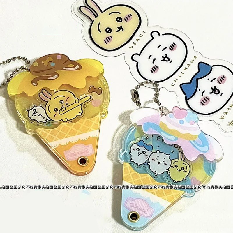 Kawali Sanrio Chiikawas Cinnamoroll Pompompurin Pendant Keychain Ice Cream Styling Bag Decoration Accessories Cute Girls Toys