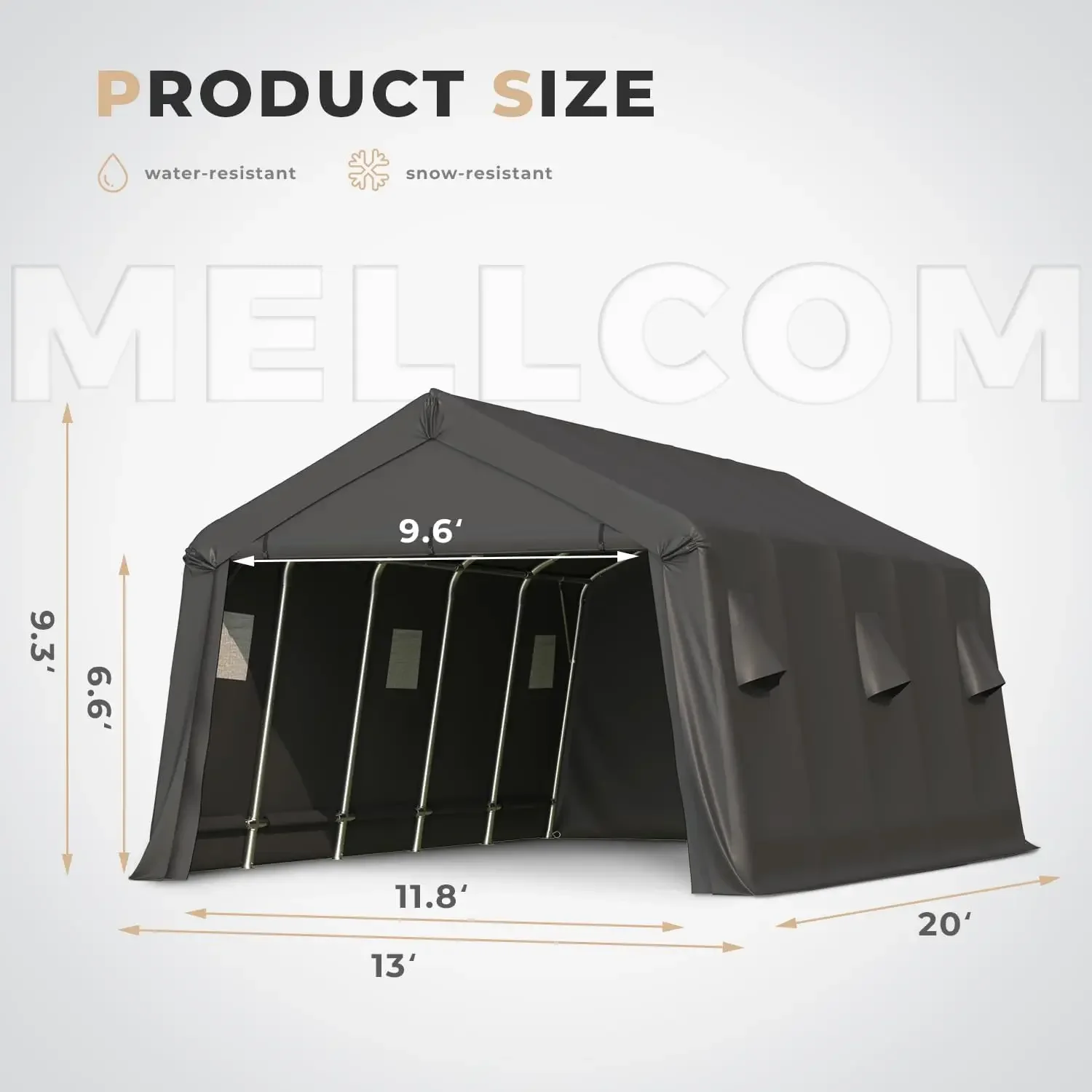 13 x 20 FT Heavy Duty Carport, Portable Garage with All-Steel Metal Frame & Vents, Anti-Snow Canopy Outdoor Storage Shelter shed