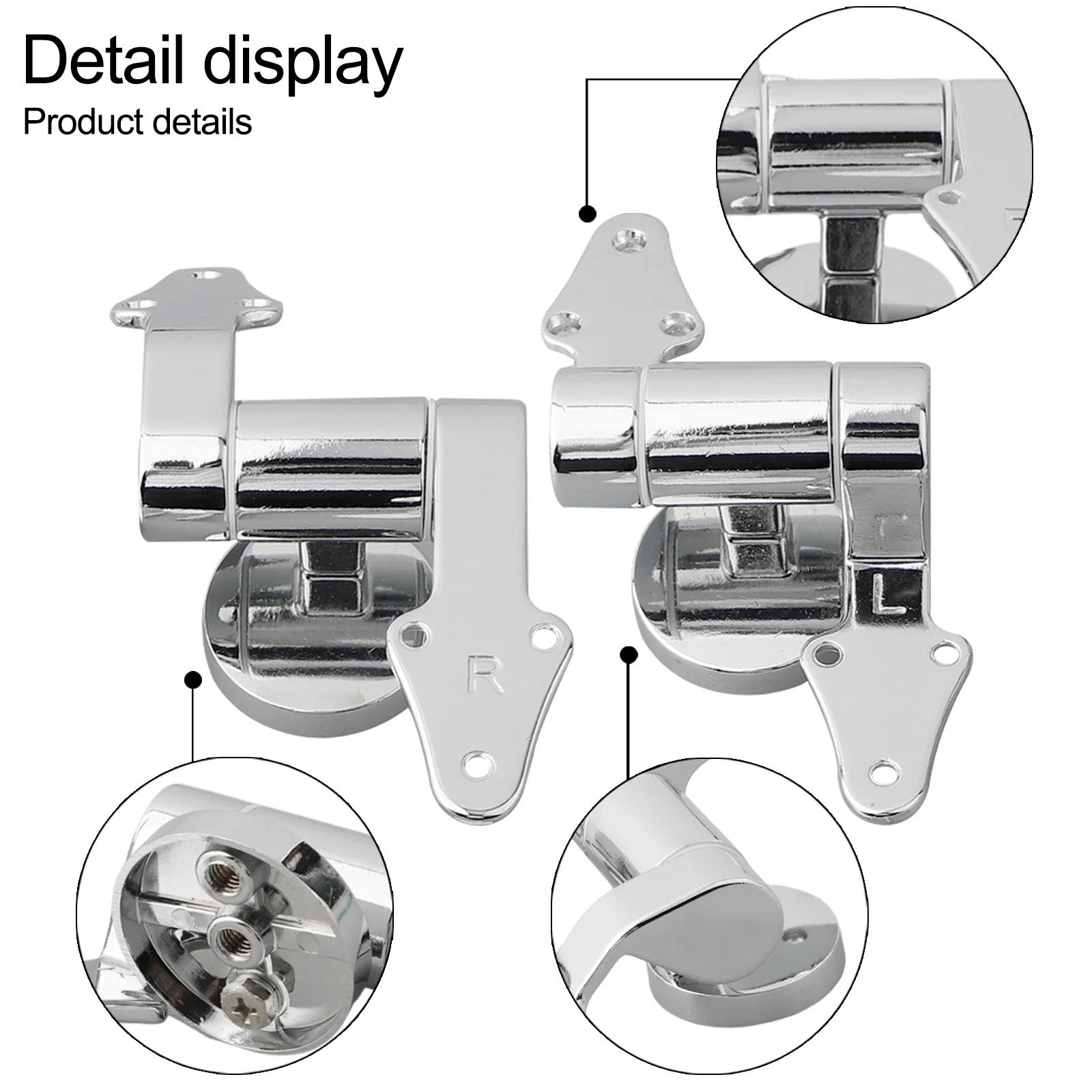 Zinc Alloy Toilet Seat Hinge Soft Release Toilet Lid Hinge Mounting Fittings Toilet Attachments Slow-Down Toilet Cover Connector