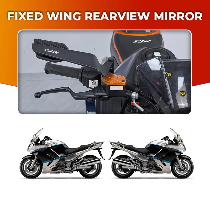 Un par 360 °   Espejo retrovisor ajustable, ala de viento de aleación antideslumbrante para YAMAHA FJR 1300 FJR1300 FJR1200 FJR1300A FJR F J R