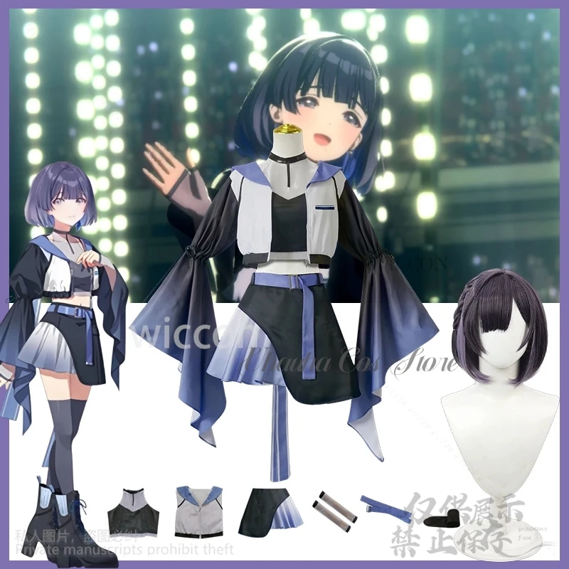 

Игра Gakuen IDOLM@STER 코스프레 Hataya Misuzu Anime Costume New Idol Uniform Y2K Jirai Kei Girls Dress Lolita Wigs Cos Customized