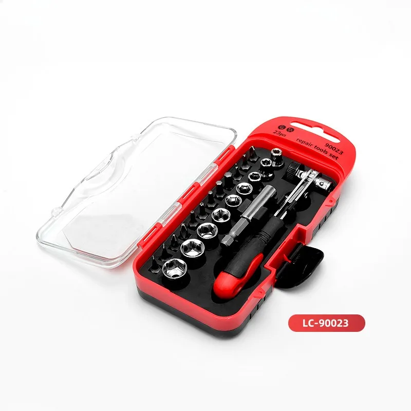 BIESUO Multifunctional Hardware Tool Set Precision High-strength Ratchet Screwdriver Set with Magnetic Batch-head Sleeve