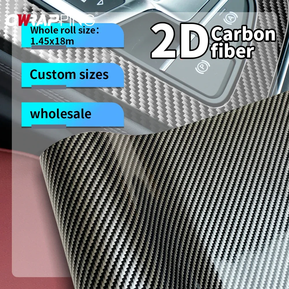 

Custom Fit Car Sticker Vinyl Wrap 1.45x2/3m 2D Carbon Fiber Black Silver Car Roof Hood Cover Film Motorcycle Sticker for Vehicle