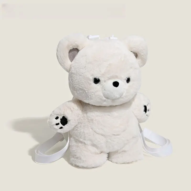 

Interesting Fishing Bear Plush Animal Backpack Cute Doll Backpack Kawai School Travel Accessories