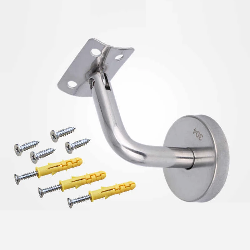 1PCS Stainless Steel Solid Wall Bracket for Solid Wood Staircase Handrail Fixed Support Frame - Horizontal Handrail Bracket