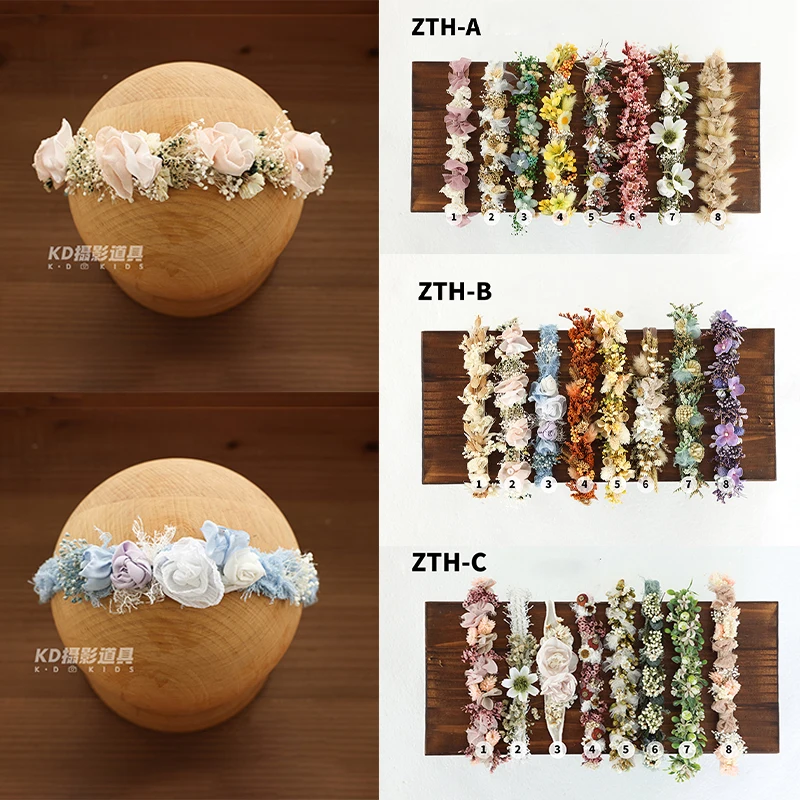 

Newborn Headflower Newborn Photography Props Infant Headwear Baby Adjustable Heaband With Portable Box Photography Accessory