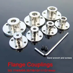 1Pcs Rigid Flange Coupling 3mm/3.17mm/4mm/5mm/6mm/6.35mm/7mm/8mm/10mm/11mm/12mm/14mm Motor Guide Shaft Coupler Motor Connector