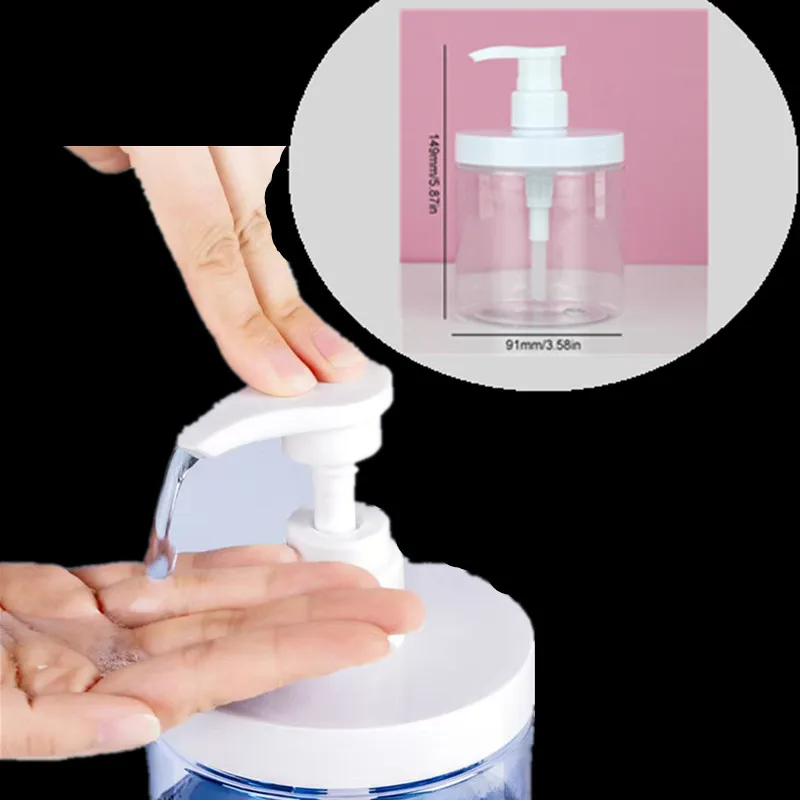 ขวดเจลอาบน้ำปากกว้างใส, ภาชนะบรรจุของเหลว, ที่จ่ายสบู่, ขวดโลชั่นแชมพู, ขวดย่อยสำหรับโลชั่นล้างมือ