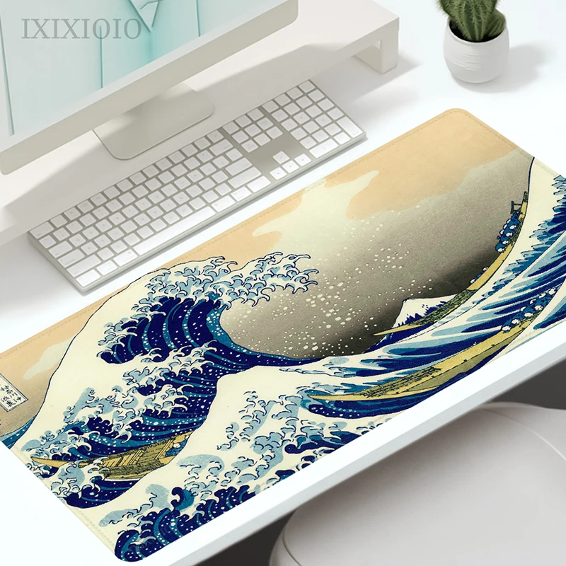 

Коврик для мыши японский большой волны XL Новый Коврик для мыши XXL игровые коврики Нескользящие Коврики для компьютерной мыши Настольный коврик для мыши