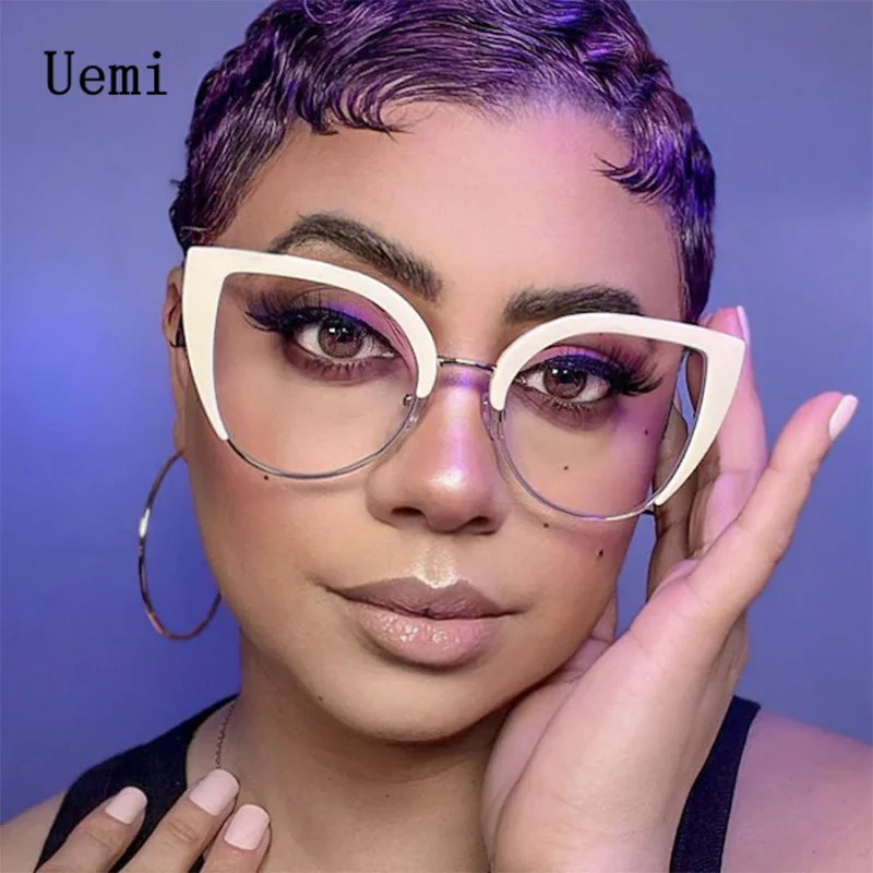 New Retro Anti Blue Light Cat Eye Women Glasses Fashion Trending Metal Frame Clear Lens Reading Female Eyewear Wholesale