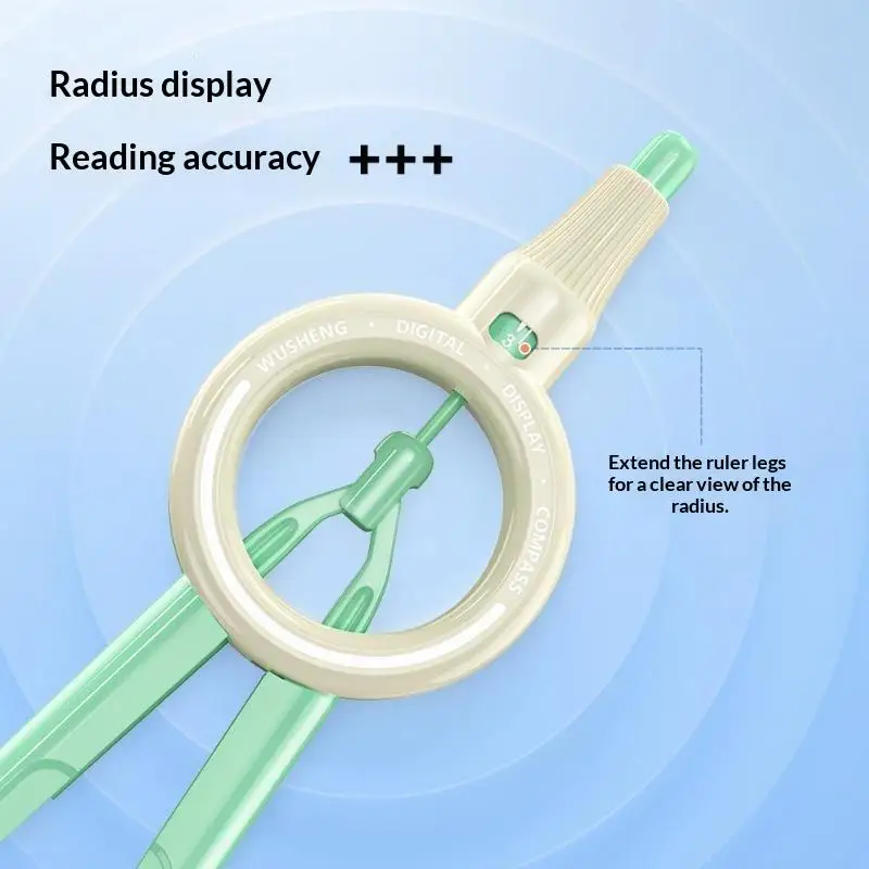 Digital Display Push Button Compass Multifunctional Drawing Tool ABS Integrated Ruler With Scale For Primary Students