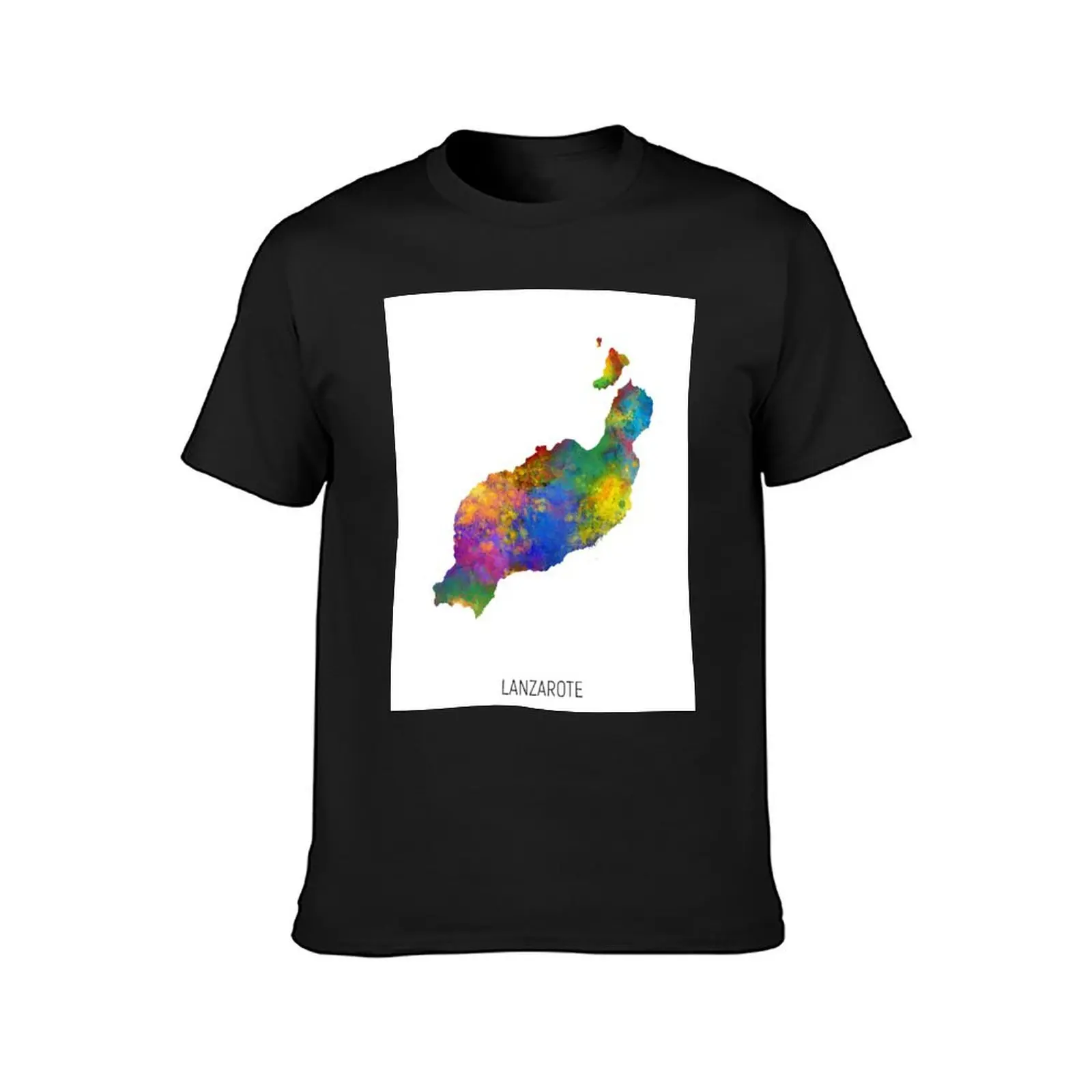 Lanzarote Watercolor Map T-Shirt sports fans new edition anime cute clothes T-shirt men