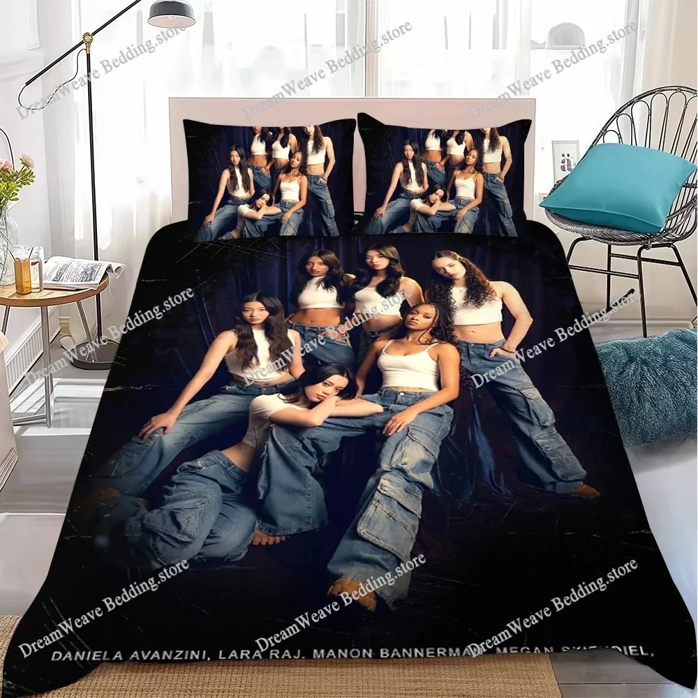 Kpop K-Katseye Duvet Cover Set Home Style Bedding Soft Laundry Cotton Bed Student Dormitory Gift