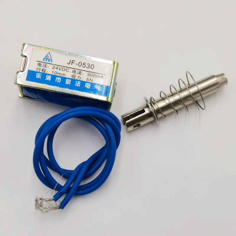 JF-0530 DC 12V/24V 300mA 10mm Corsa 5GF Forza Tipo Push Elettromagnete a solenoide a telaio aperto