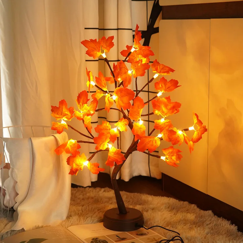 LED 테이블 램프 야간 조명 USB 불꽃 나무 조명 구리 와이어 테이블 램프 요정 야간 조명 가정용 침실 크리스마스 장식