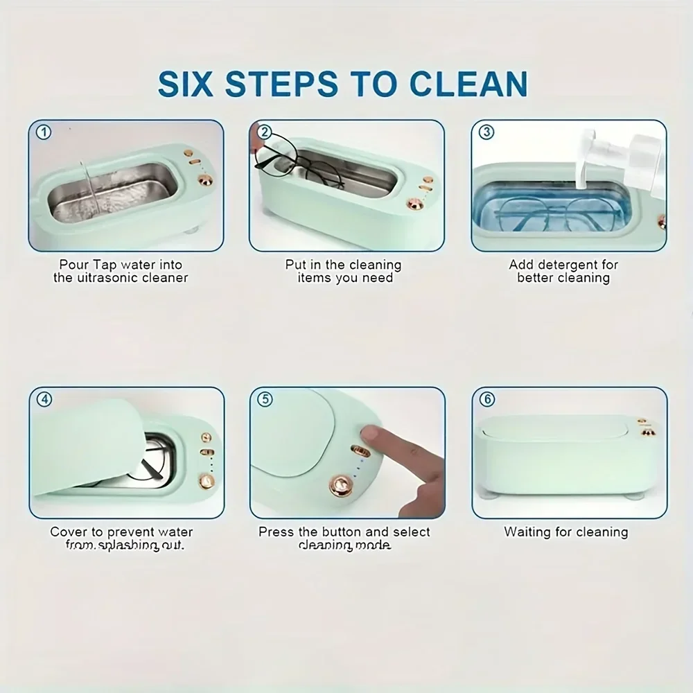 

Comprehensive portable high-frequency vibration cleaning machine, versatile for cleaning jewelry, glasses, watches, etc