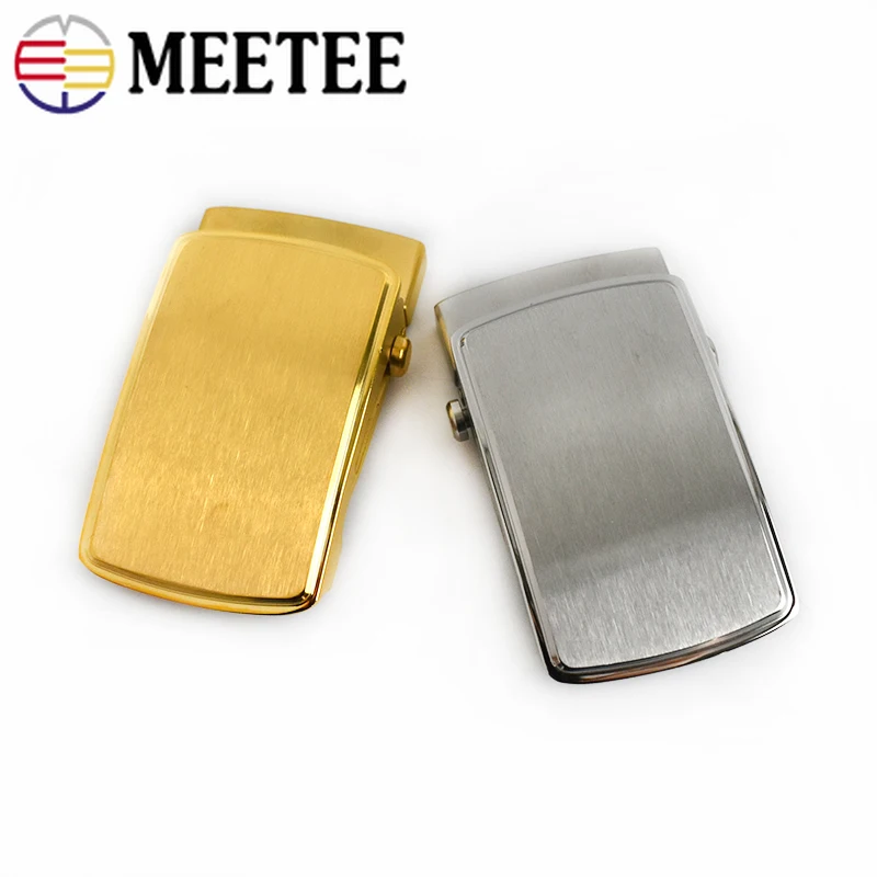 Meetee 1pc ID36mm/39mm Stainless Steel Roller Belt Buckle Toothless Automatic Buckles Head for Men Belts Clasp DIY Leather Carft