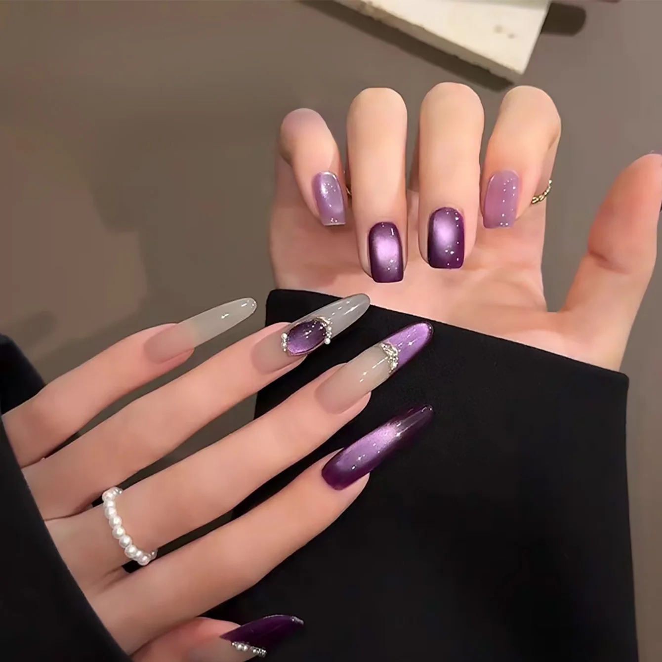 1 szt. WS Advanced Whitening Spice Girls Style Purple Charm Glass Beads Cat Eyes Gel Enchanting Purple Cat Eye Gel Lakier do paznokci