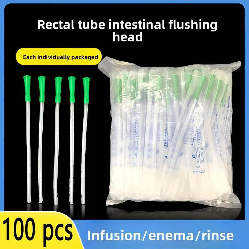 100Pcs Anal Canal Rectal Tube, Disposable Medication Enema Tube, Enema Head & Bottle Opener for Pediatric Adult Use