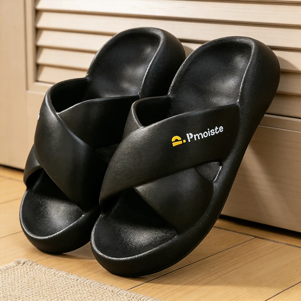 

Женские однотонные шлепанцы из ЭВА с перекрестными ремешками, мягкие и удобные, для дома и ванной, летние