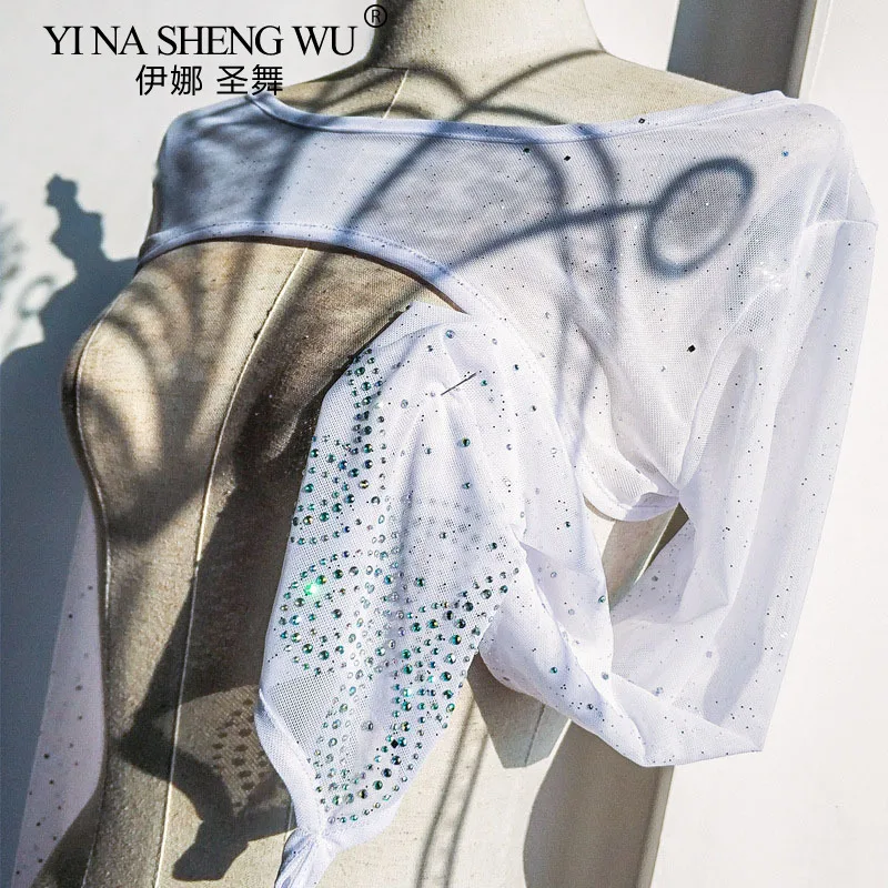 Malha trajes de dança do ventre sênior mangas compridas corpo de dança do ventre superior feminino dança do ventre exercício jaquetas dança do ventre ombro dança